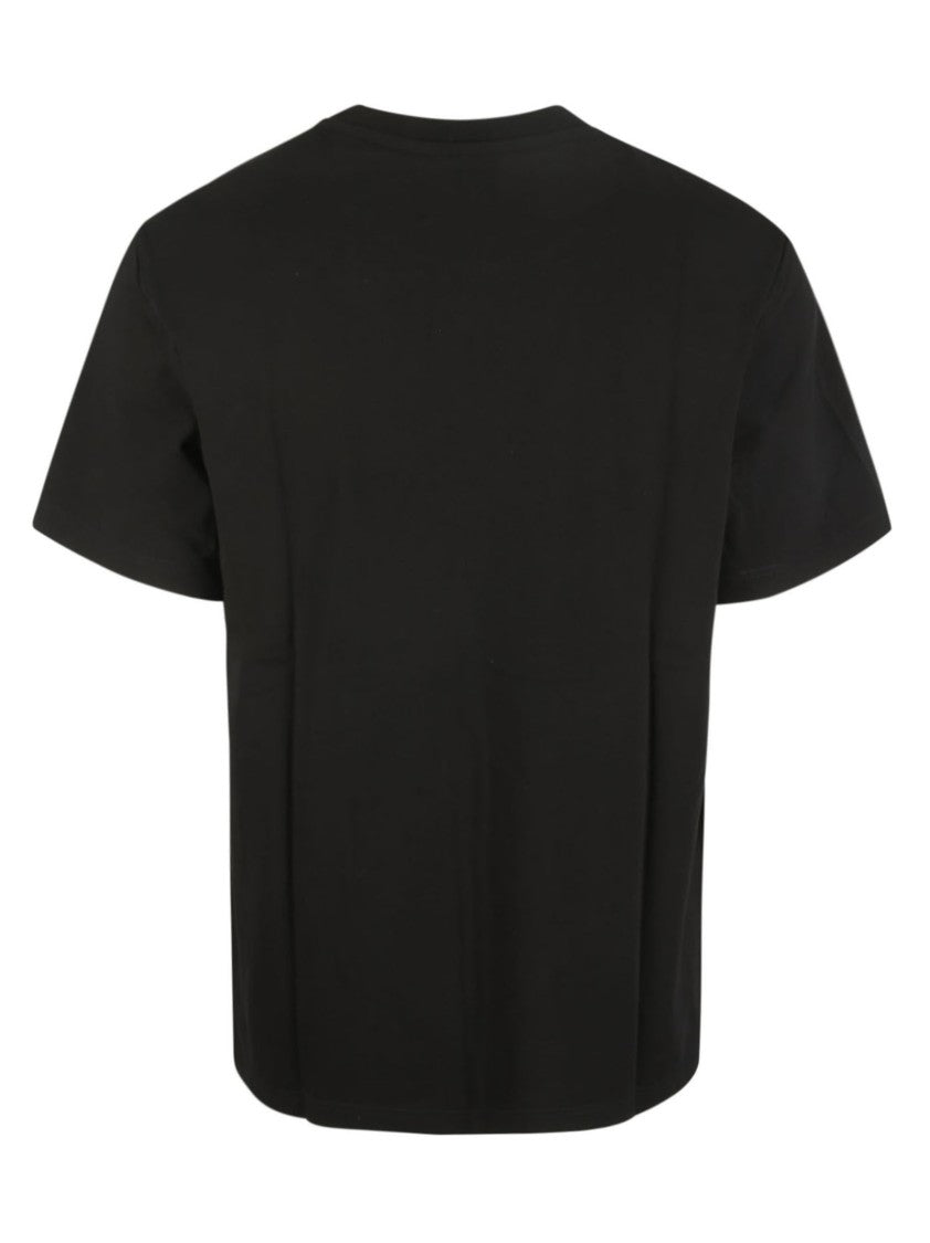 Golden Goose Half-Sleeve Black Cotton T-Shirt With Star Emblem