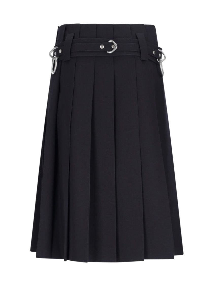 Prada Logo Midi Skirt – Navy