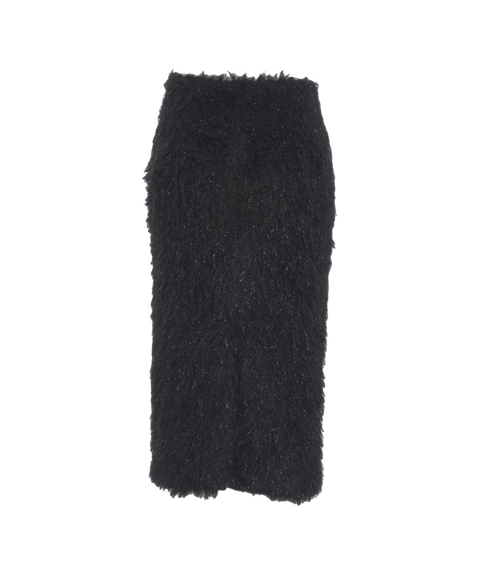 Jucca Textured Knit Midi Skirt With Form-Fitting Silhouette