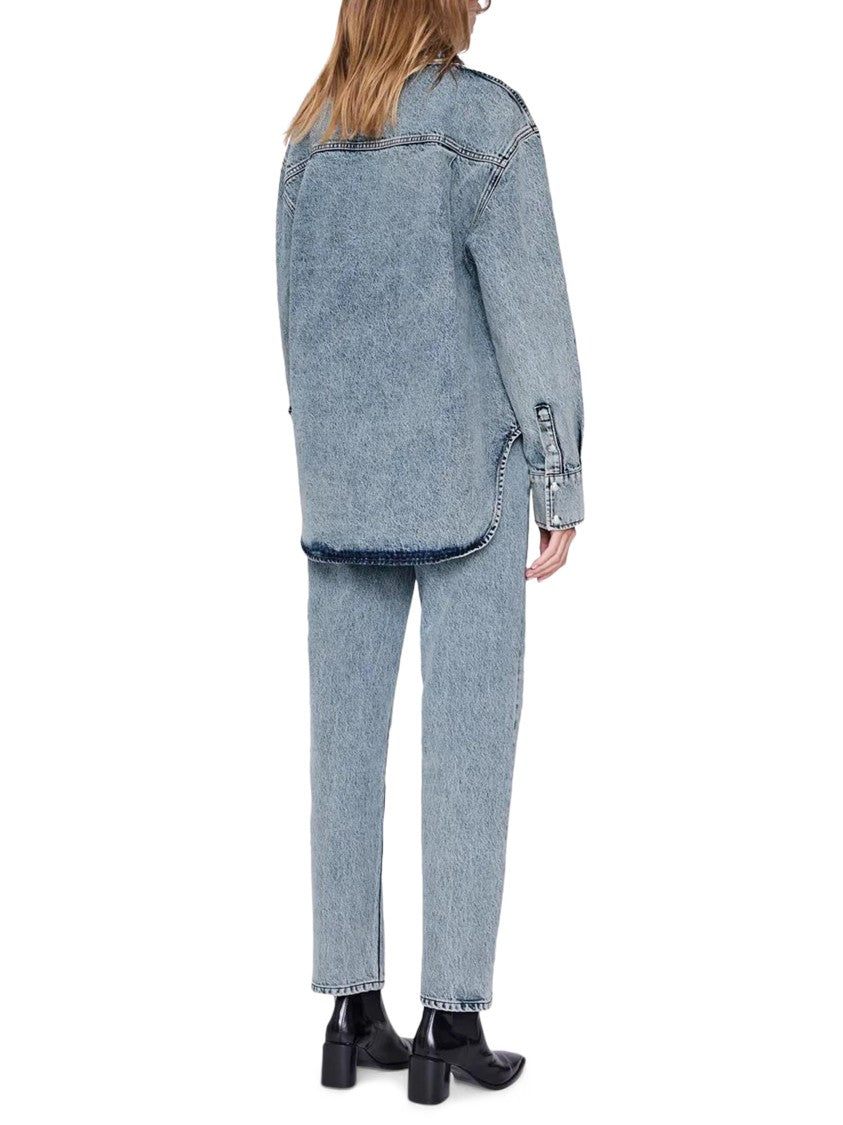 Anine Bing Samy Snap-Button Denim Shirt