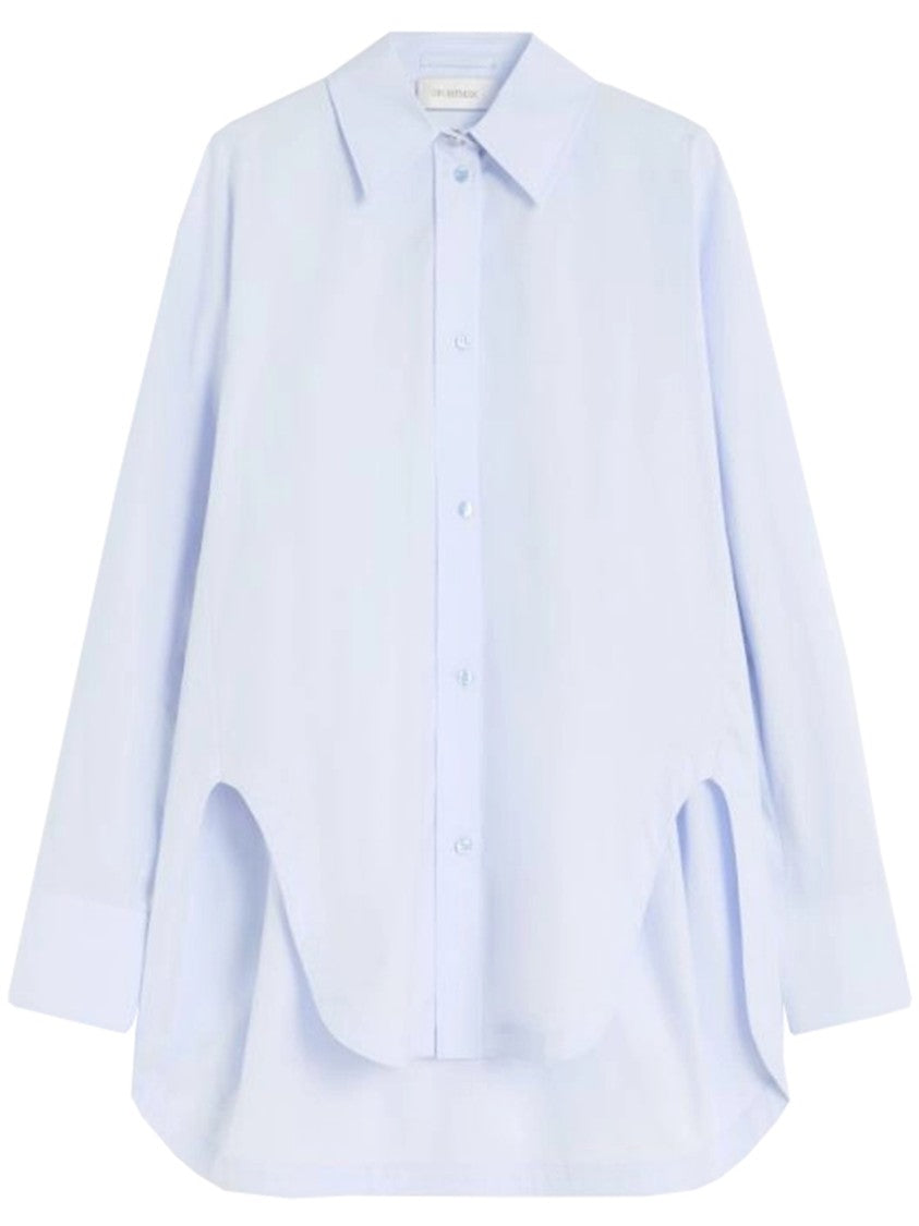 Sportmax Blue Ovest Flowing Long-Sleeved Plain Shirt