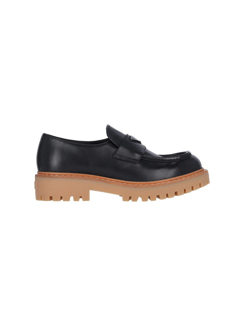 Prada Logo Loafers – Black
