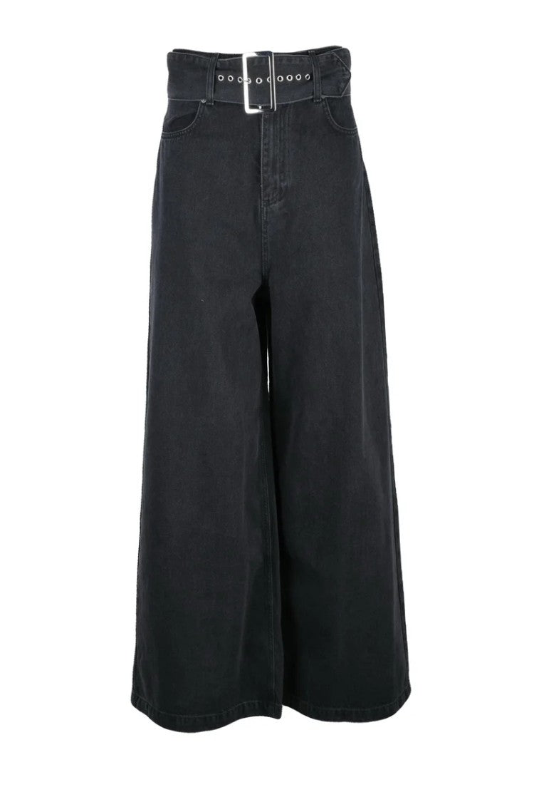 Aniye By High-Waisted Wide-Leg Black Jeans