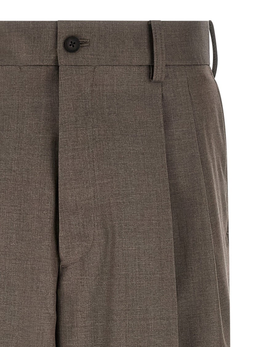 Ssstein Light Merino Wool Trousers With Pleated Fronts And Elegant Finish