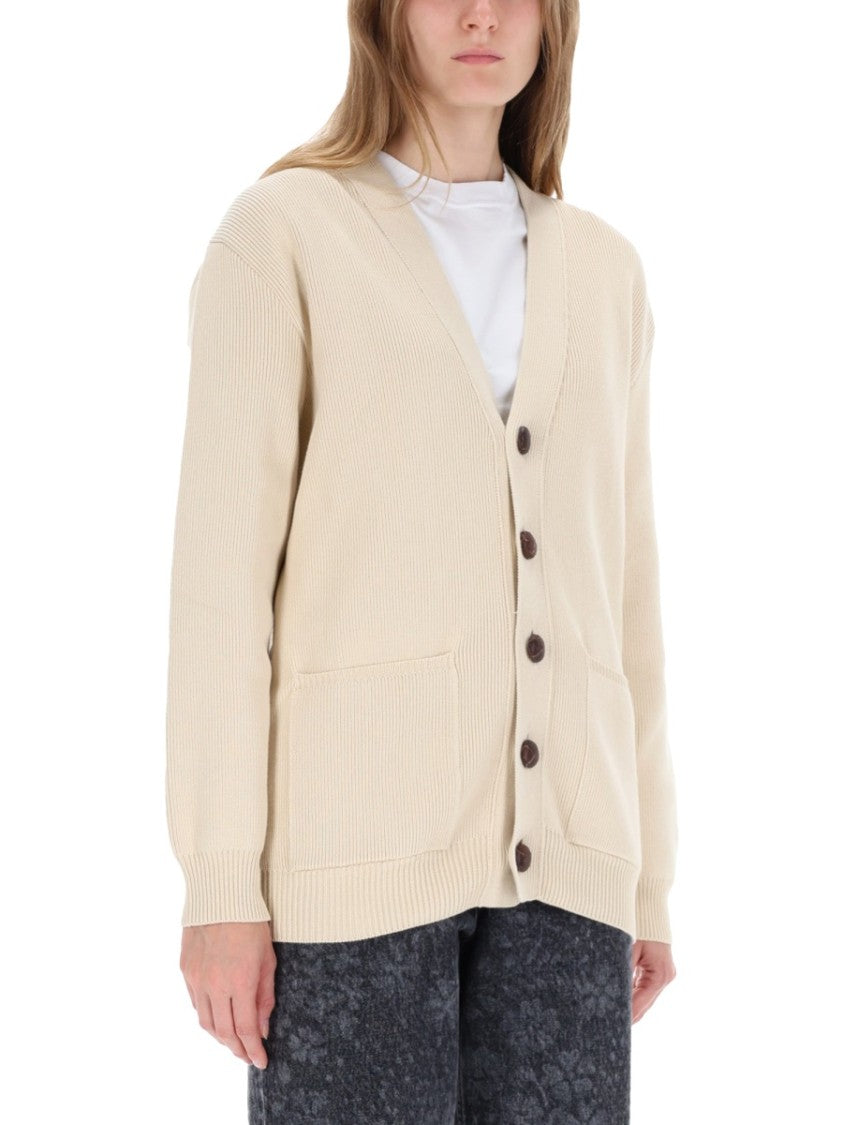 Golden Goose Beige Knit Cardigan With Button-Down Front
