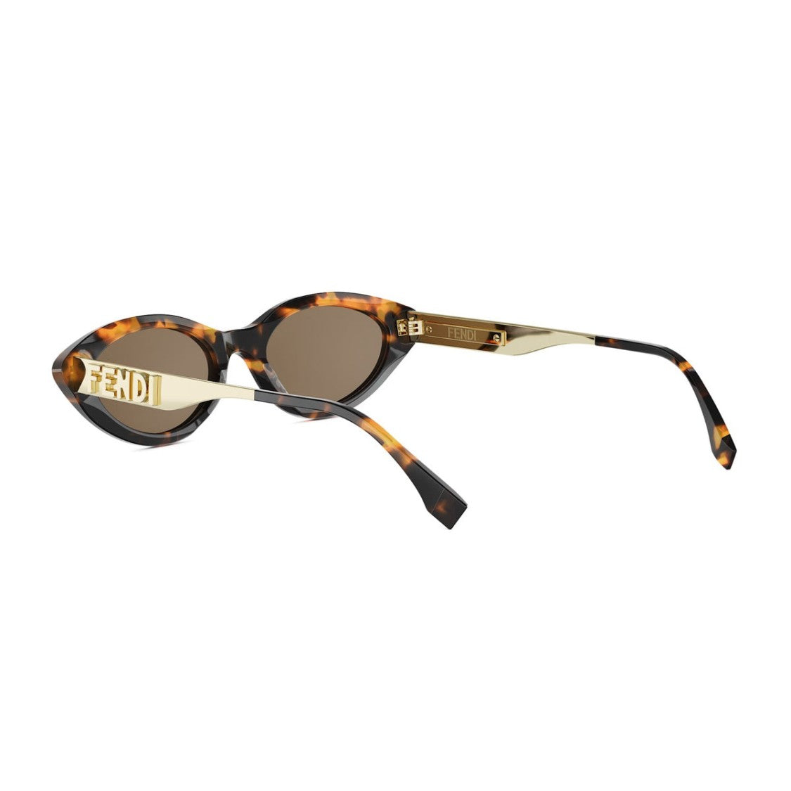 Fendi Havana Fendigraphy Acetate Oval Sunglasses