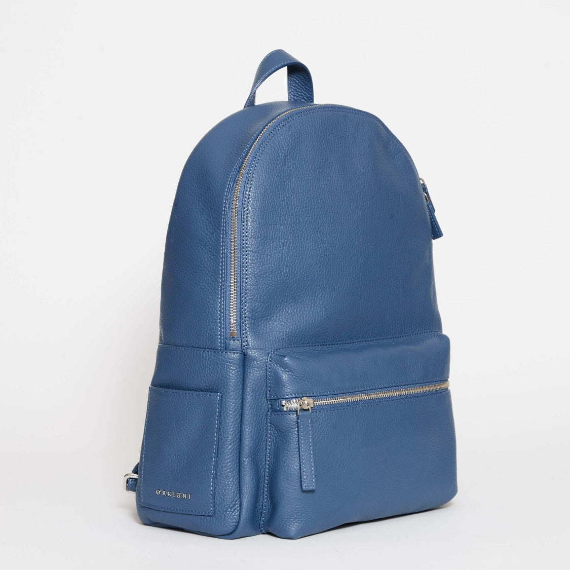 Orciani Light Blue Leather Backpack