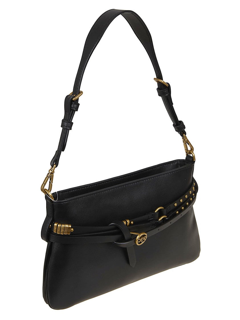 Pinko Structured Leather Shoulder Bag