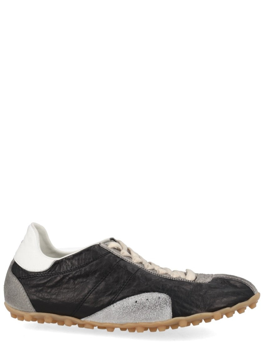 Maison Margiela Black Sprinters Suede Panel Leather Sneakers