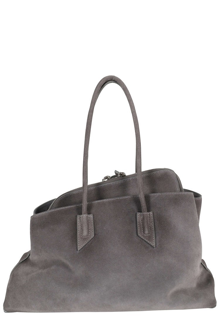 The Attico Grey La Passeggiata Medium Suede Tote Bag