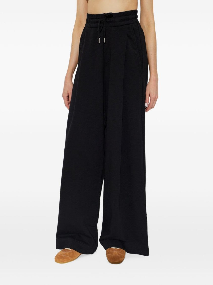 Dries Van Noten Black Wide-Leg Relaxed Fit Drawstring Pants