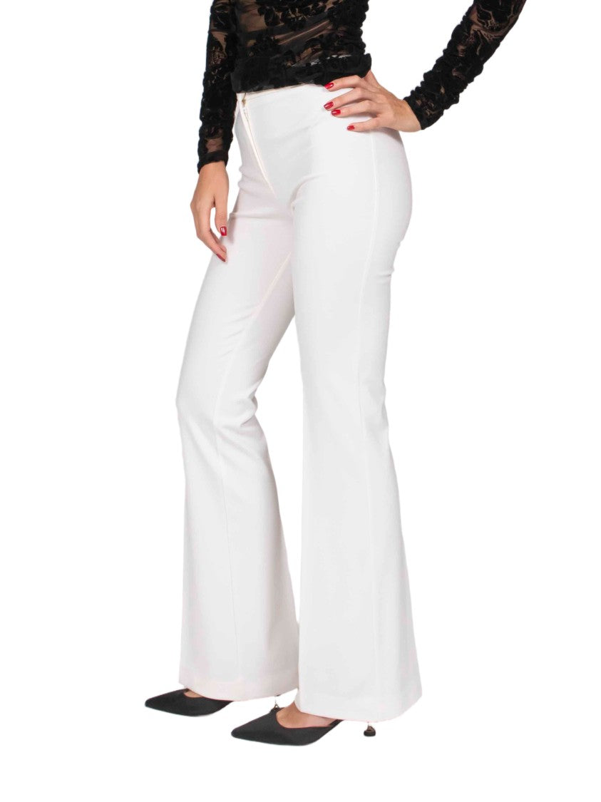 Pinko White Concealed-Closure Tailored Flared Pants