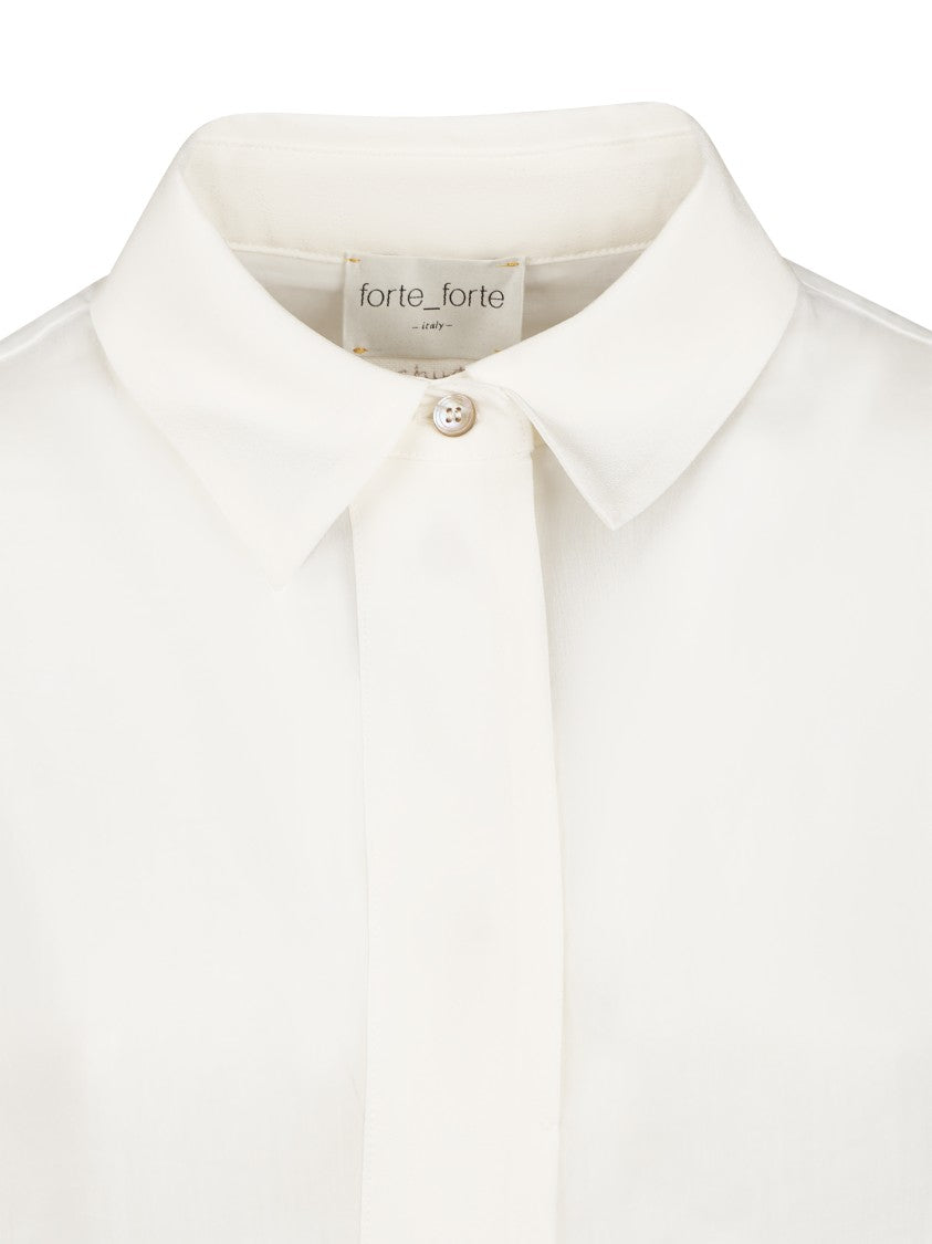 Forte Forte Crepe De Chine Shirt With Classic Collar