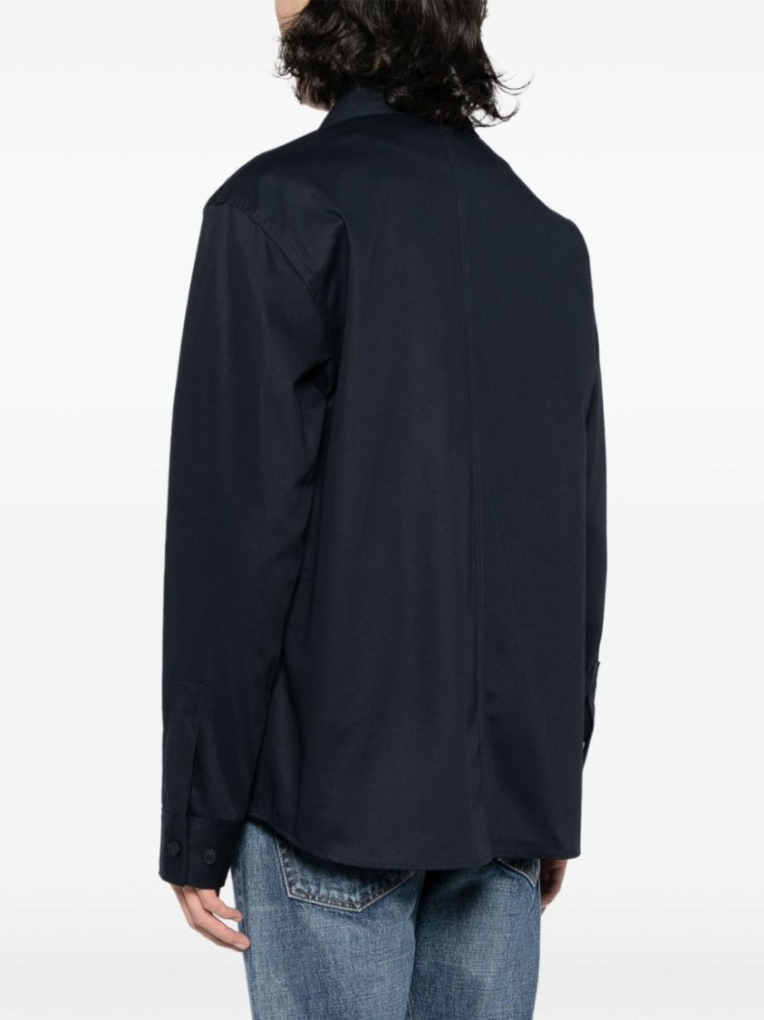 Maison Kitsuné Navy Blue Cotton Shirt