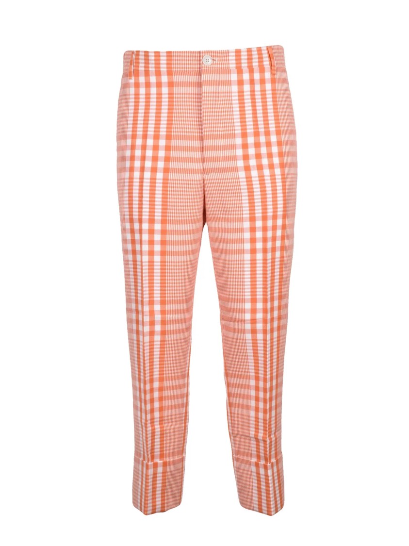 Vivienne Westwood Cropped George Trousers With Maxi Cuff Hem And Bold Checkered Pattern