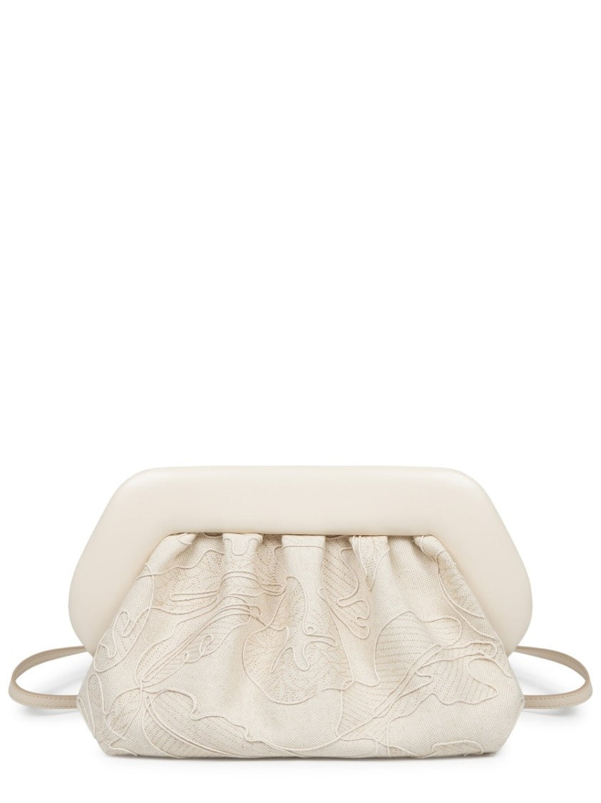 Themoirè Bios Medium Embroidered Hemp-Blend Shoulder Bag