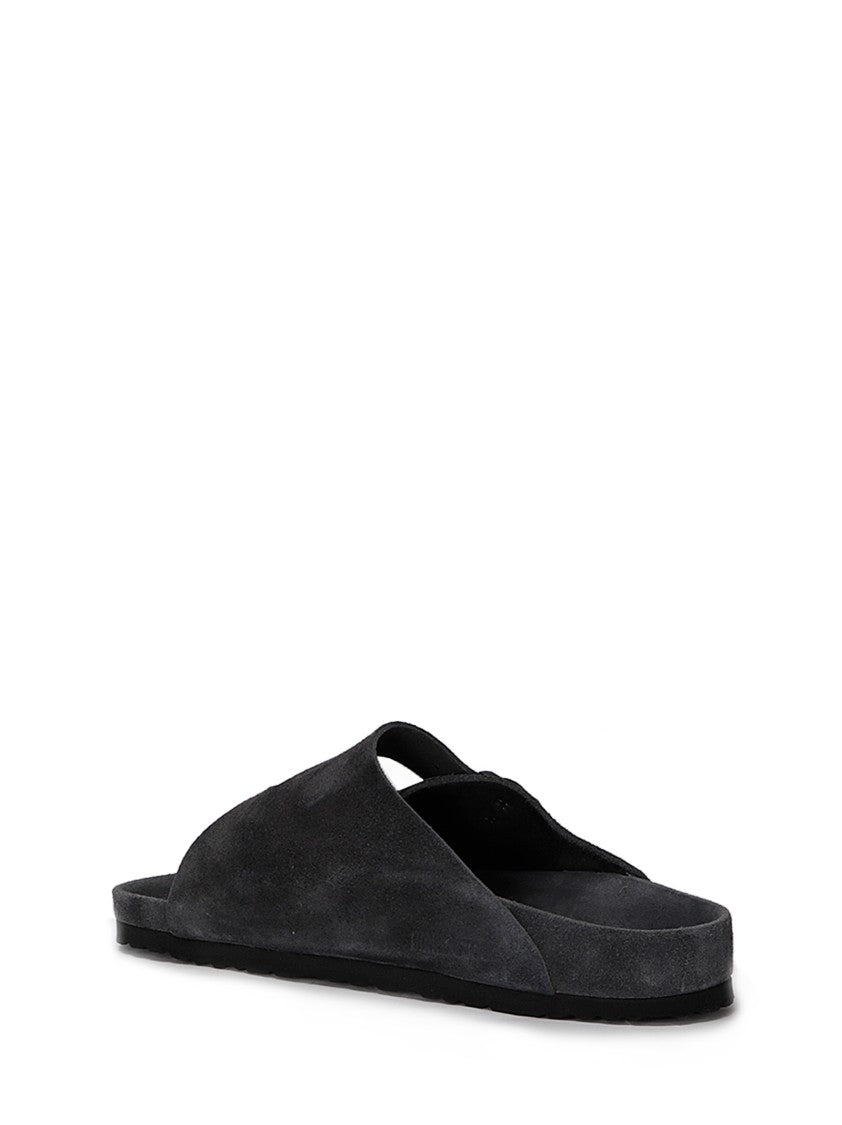 Birkenstock Low-Profile Suede Slippers With Wrap-Around Flap