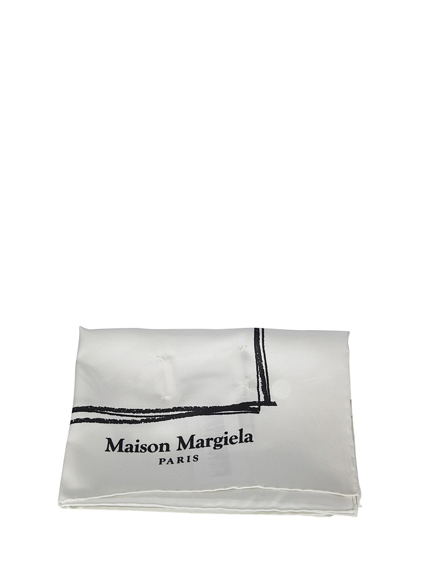 Maison Margiela Classic Square Silk Foulard With Subtle Sheen