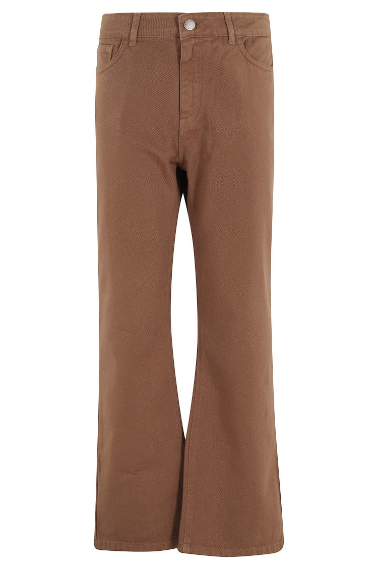 Federica Tosi Brown Trumpet Belt-Loops Cotton Jeans