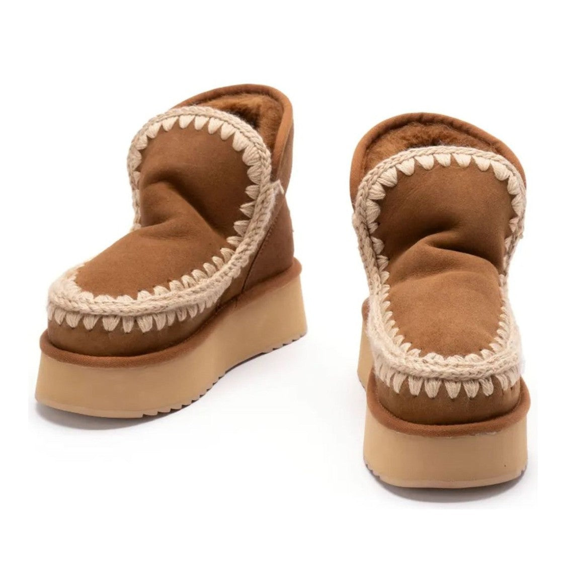 Mou Gray Eskimo Platform Sheepskin Mini Boots
