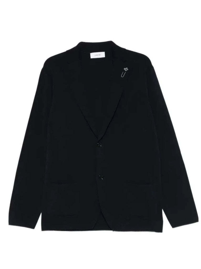 Lardini Dark Blue Cotton Flower Jacket