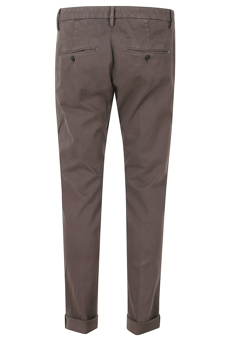 Dondup Marrone Gaubert Gabardine Straight-Leg Pants