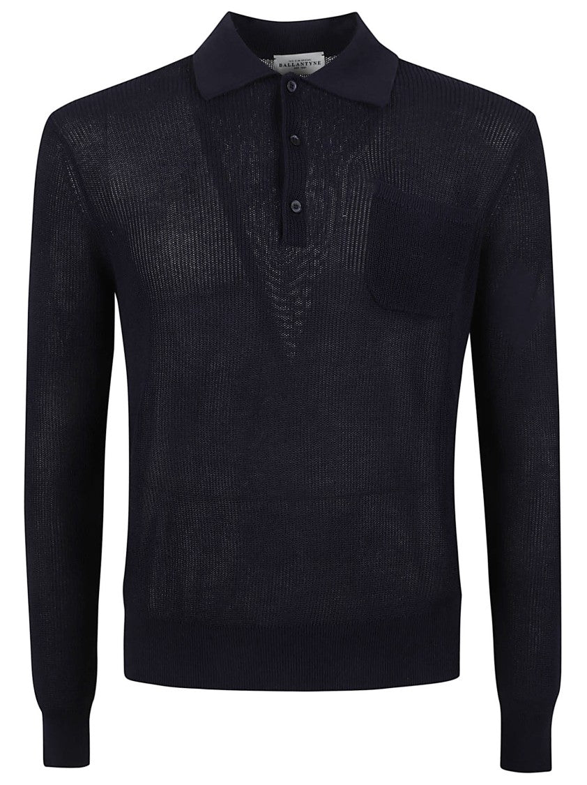 Ballantyne Breathable Knit Polo With Classic Collar