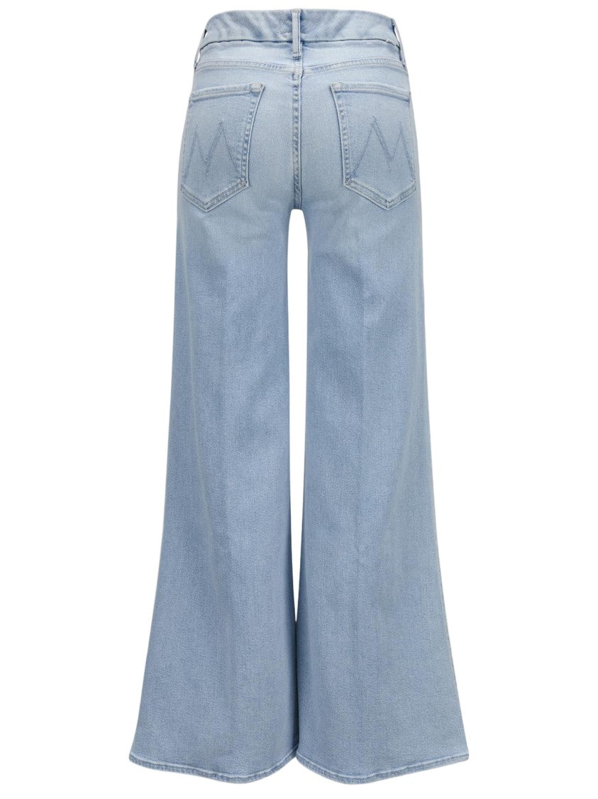 Mother Stretch Cotton Wide-Leg Jeans