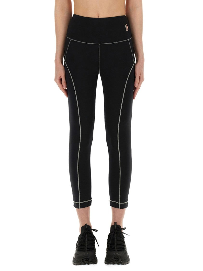 Moncler Grenoble High-Waisted Slim Fit Leggings With Logo Detail