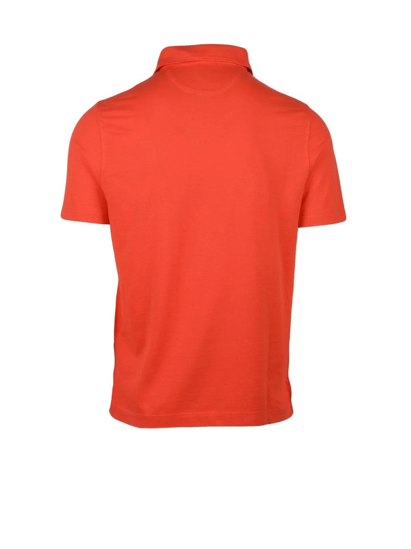 Heritage Vibrant Red Ribbed Collar Stretch Cotton Polo Shirt