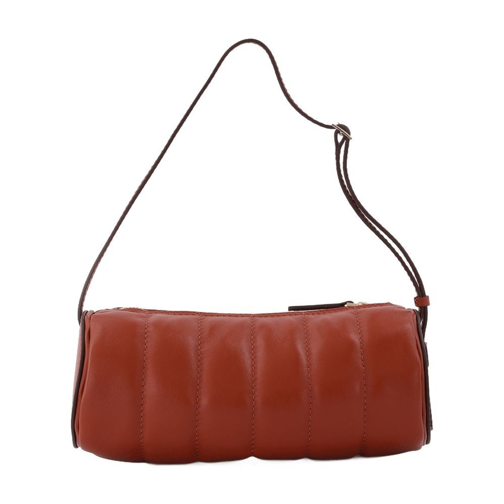 Manu Atelier Padded Cylinder Bag In Red Leather