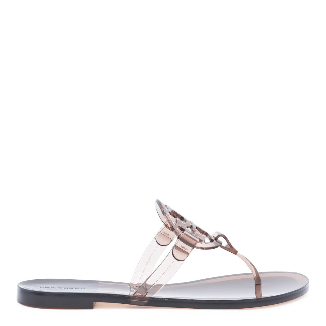Tory Burch Brown Jelly Logo Flat Sandals