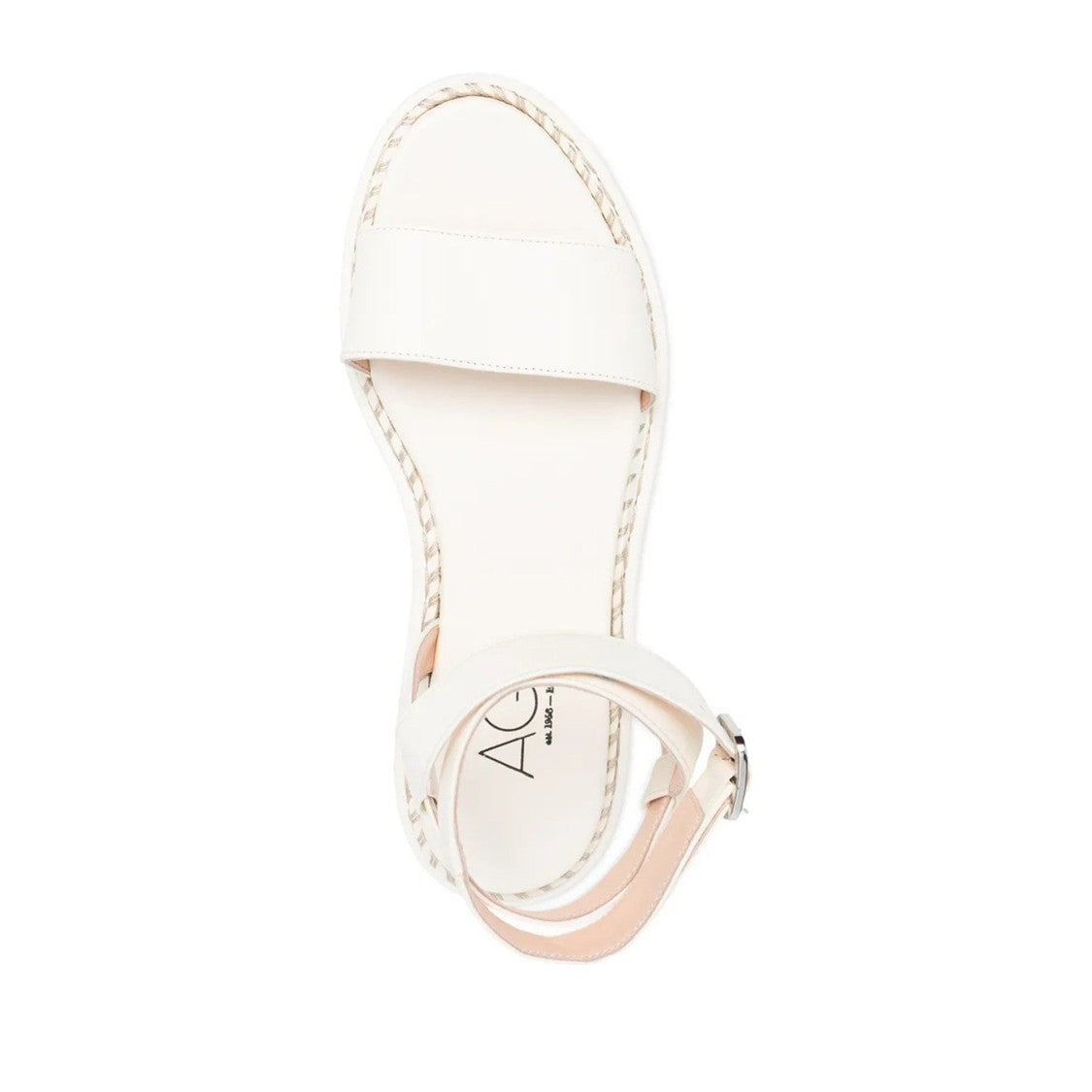 Agl White Myrte Leather Crisscross Strap Sandals