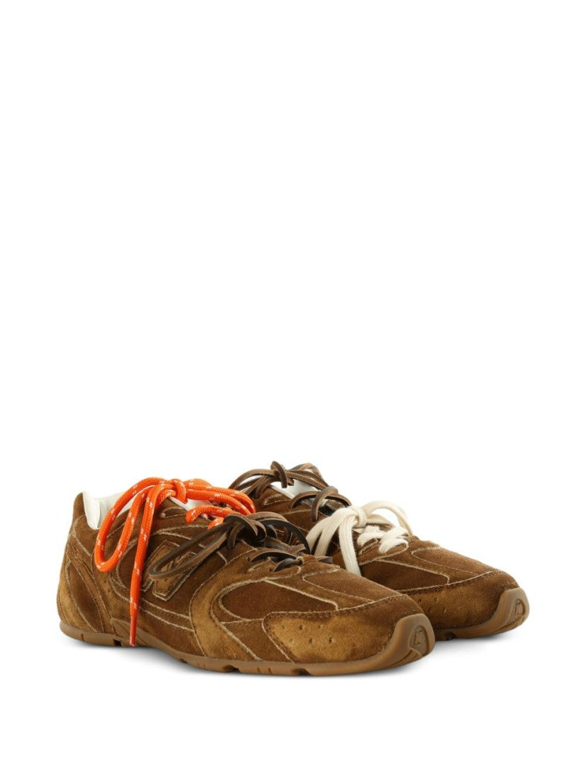 New Balance X Miu Miu Suede Overlays Triple Lace Rich Leather Sneakers