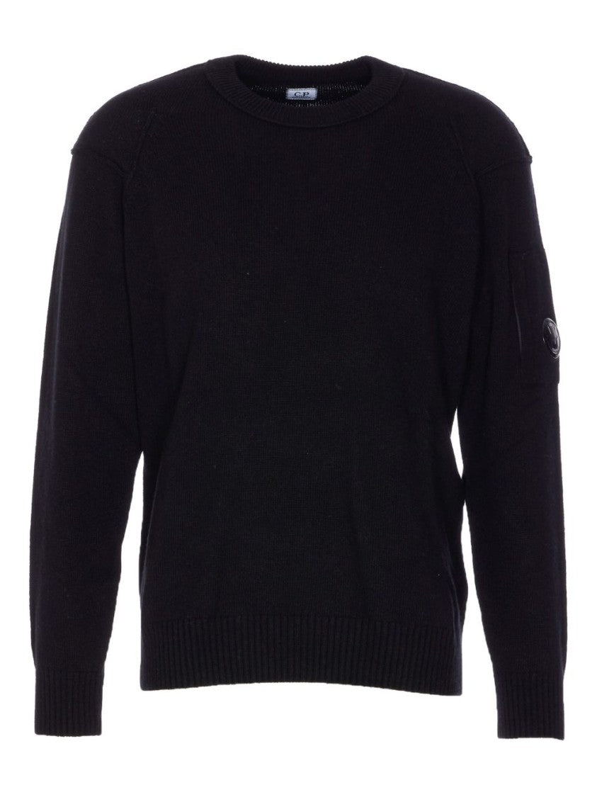 C.P. Company Crewneck Sweater With Ribbed Detailing