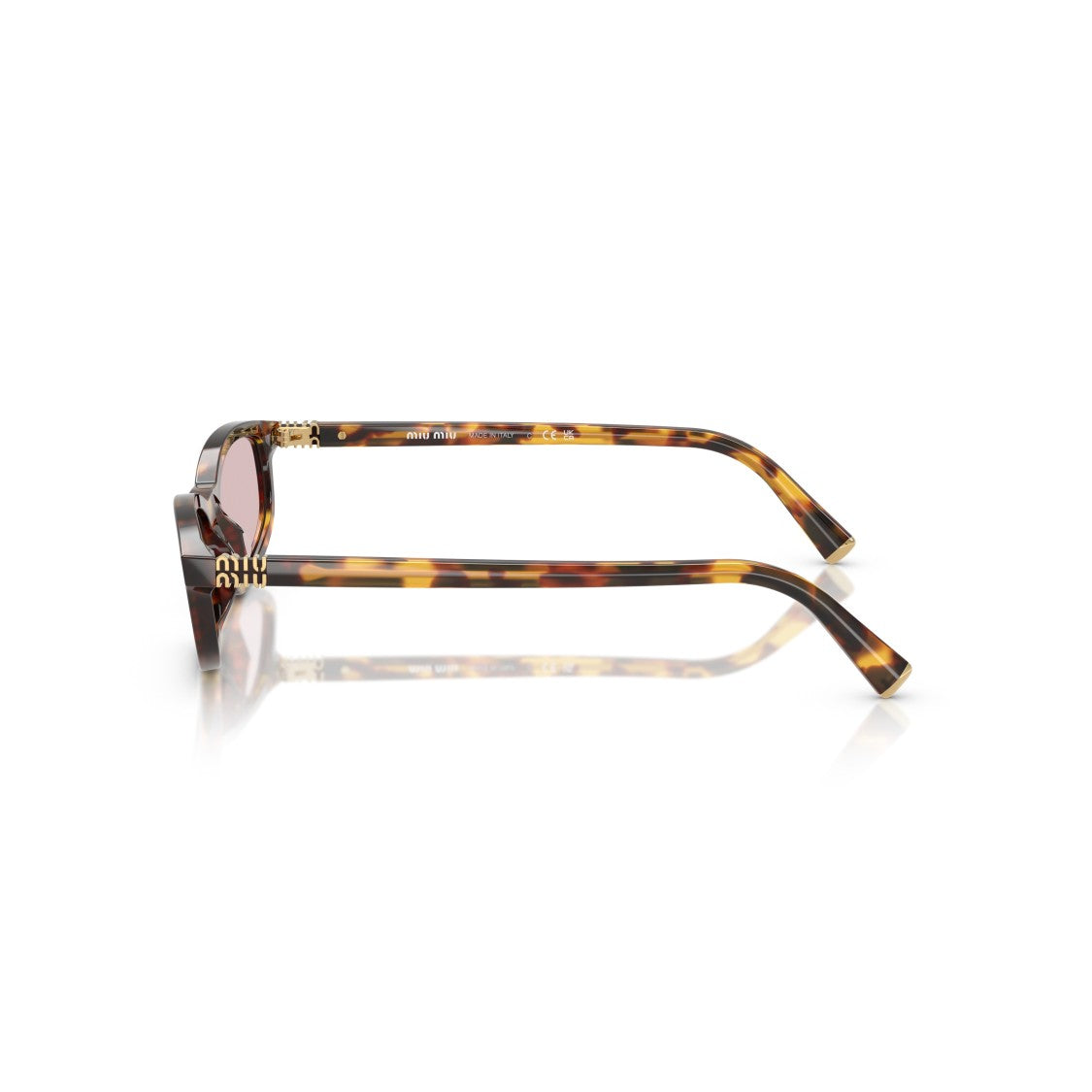 Miu Miu 0Mu A06s Rectangular Tortoiseshell Acetate Sunglasses