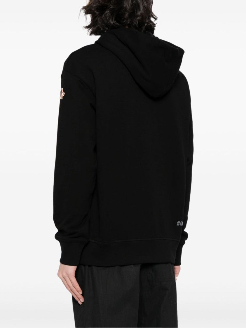 Moncler Grenoble Graphic Print Black Hooded Sweatshirt