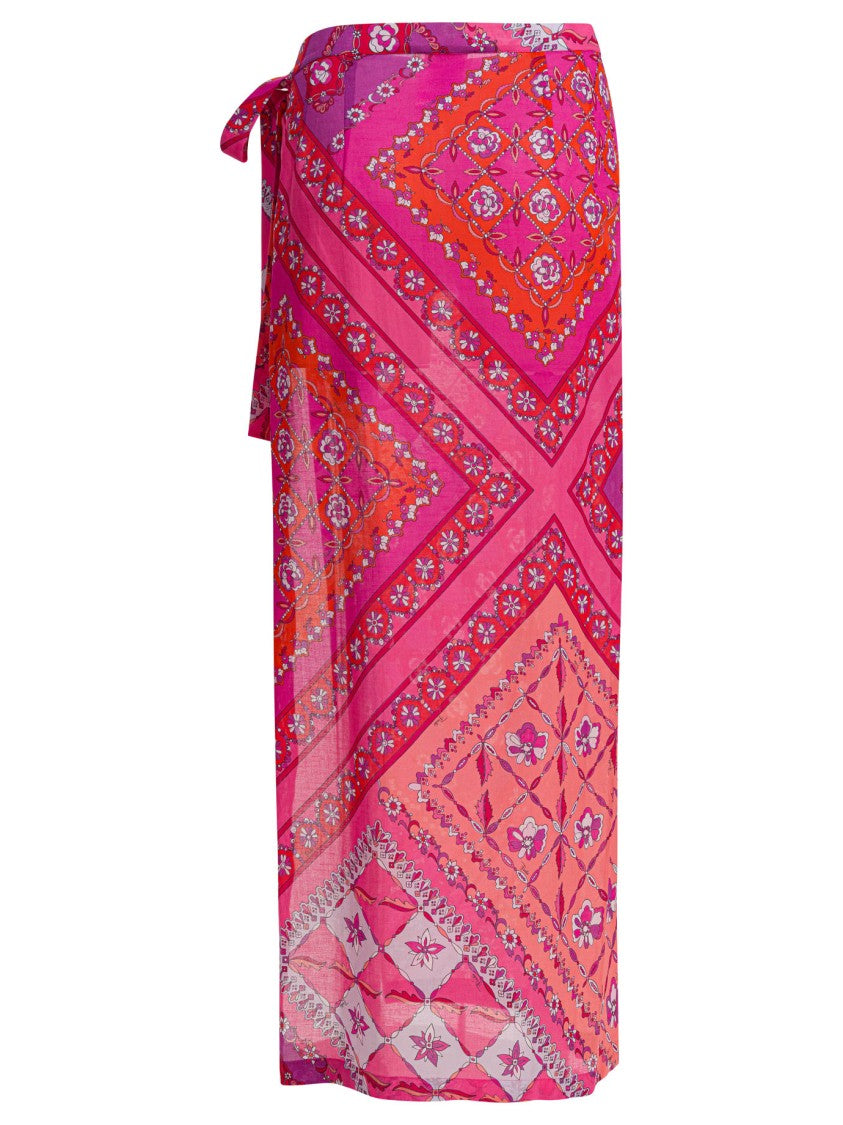Pucci Festa Print Midi Skirt