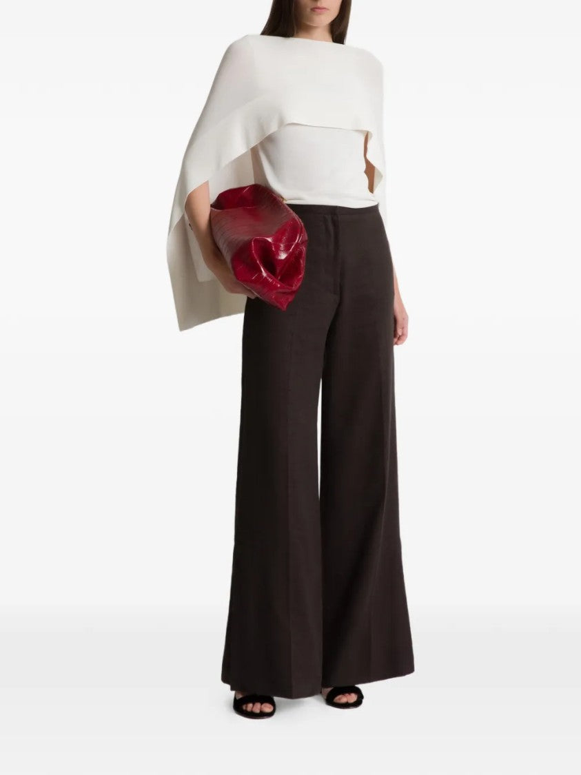 Alberta Ferretti Layered Long-Sleeved Top With Draped Cape Overlay