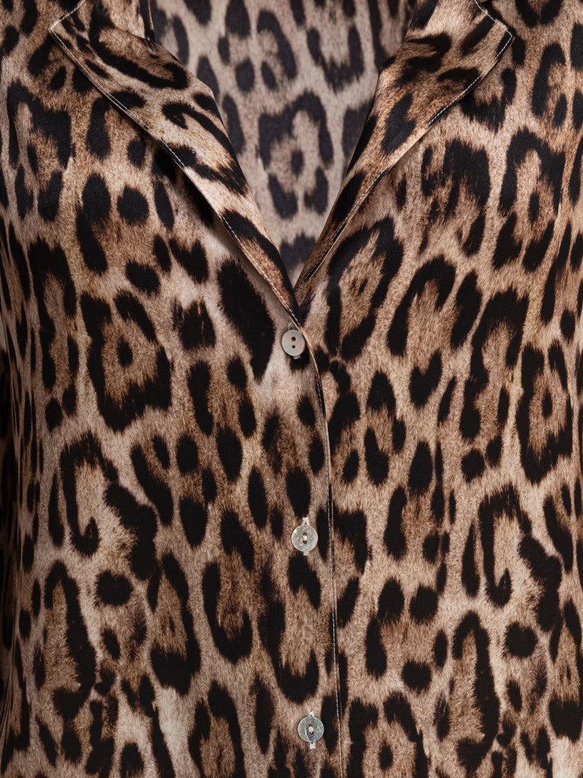 Sleep No More Leopard Print Silk Shirt