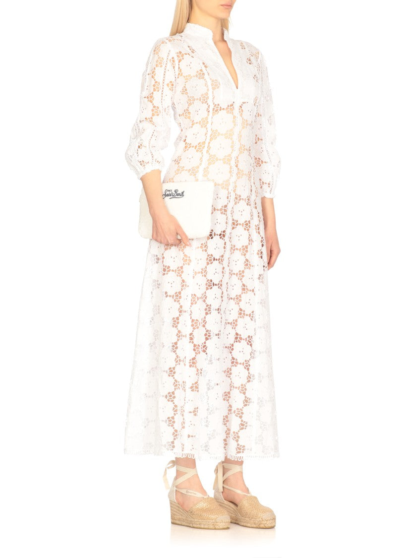Temptation Flowing White Cotton Maxi Dress