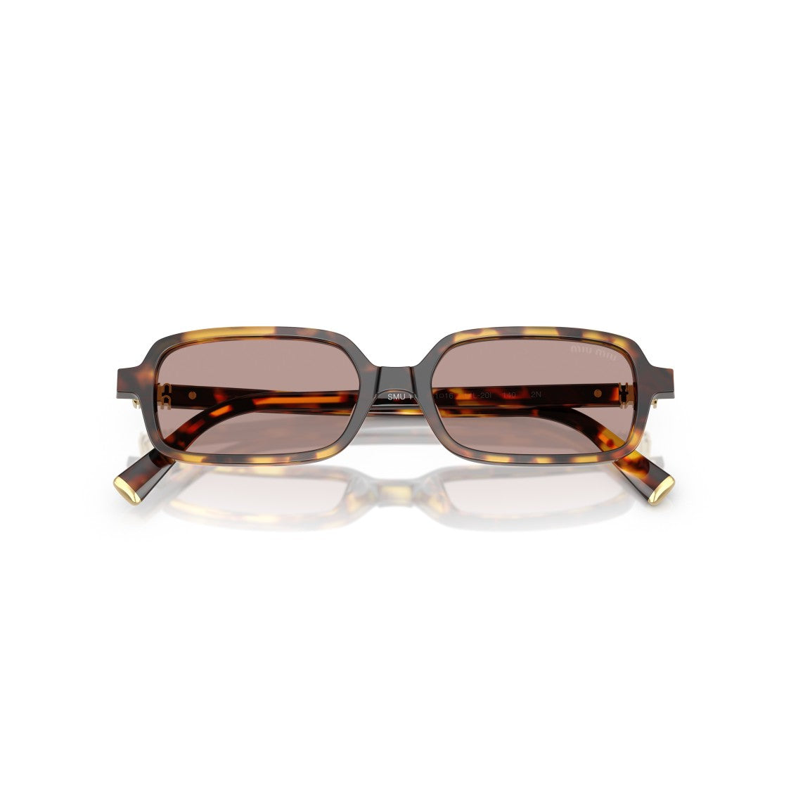 Miu Miu 0Mu 11Zs Rectangular Sunglasses In Tortoiseshell Acetate