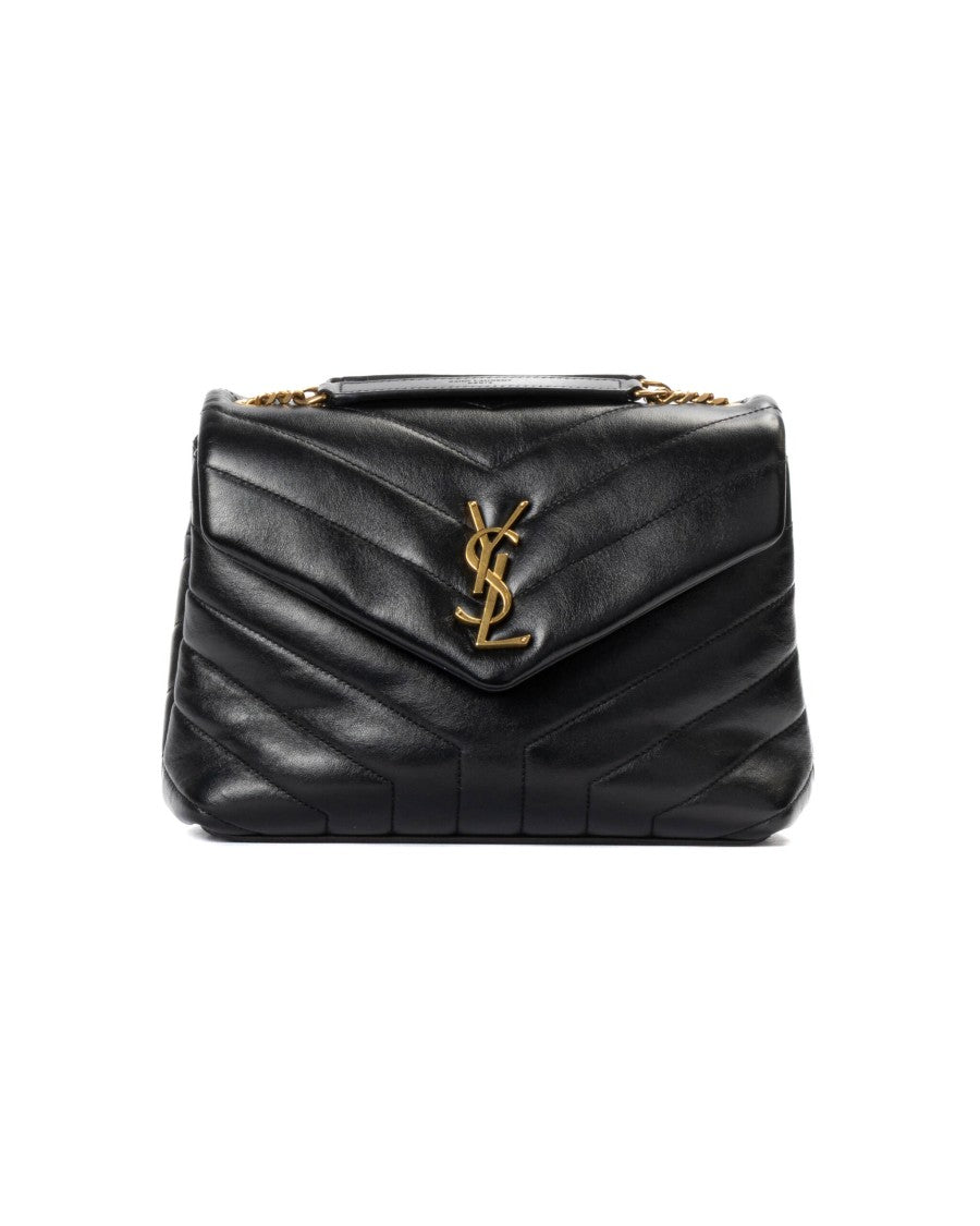 Saint Laurent Small Quilted Leather Shoulder Bag With Signature Logo