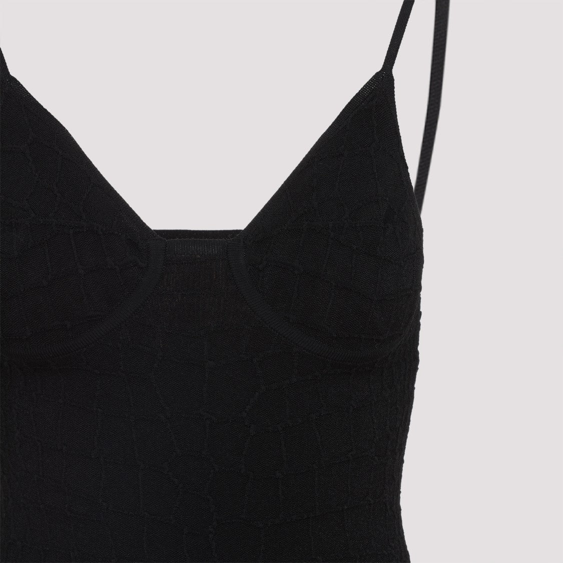 Jacquemus La Mini Robe Scala Black Viscose Mini Dress