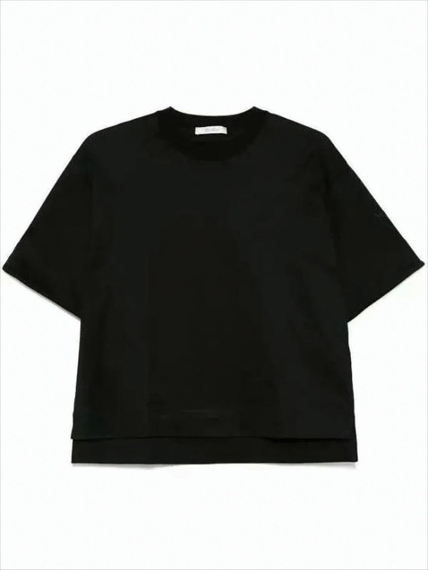 Max Mara Boxy Cropped T-Shirt With Crew Neckline