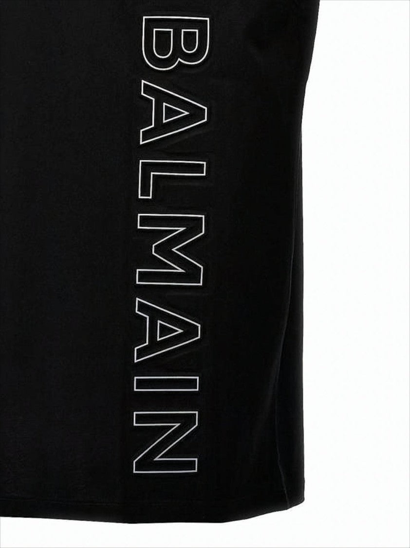 Balmain Relaxed Fit Black T-Shirt With Bold Logo Print