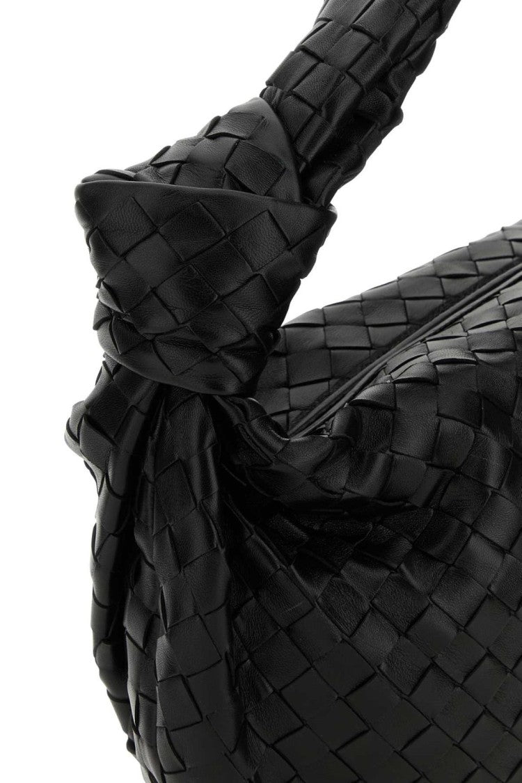 Bottega Veneta Compact Structured Bag With Smooth Black Exterior