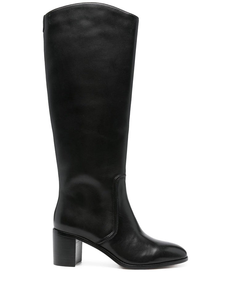 Lauren Ralph Lauren Black Sleek Leather Long Boots