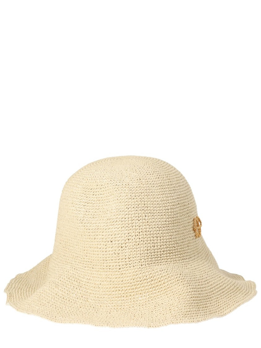 Ruslan Baginskiy Woven Straw Wavy Edge Hat