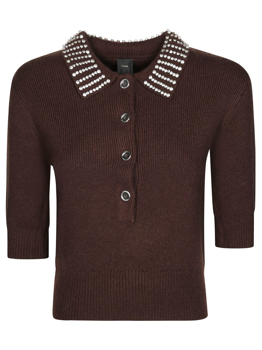 Pinko Emilia Blend Sweater With Rhinestones